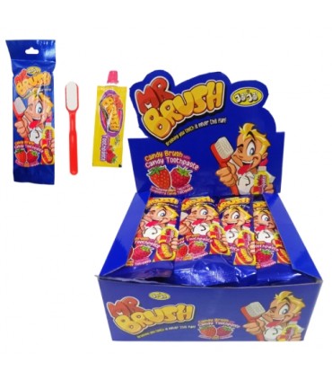 MR BRUSH SPAZZOLINO PER DIPINGERE LA LINGUA CON DENTIFRICIO AL GUSTO FRUTTI DI BOSCO DA 25G. CONF. 24 PZ.