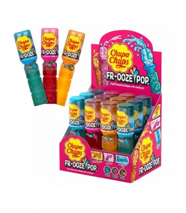 LECCA LECCA CHUPA CHUPS FR-OOZEN POP ASSORTITO 3 GUSTI MIRTILLO FRAGOLA E TROPICAL CONF. 12 PZ.