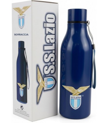 Borraccia termica s.s. lazio in acciaio inox doppia parete da 500 ml con laccetto CONF. IN SCATOLA