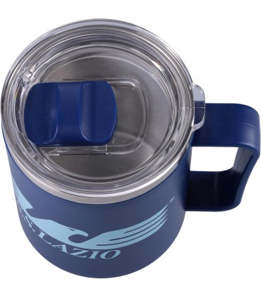 TAZZA TERMICA S.S. LAZIO CON IMPUGNATURA ERGONOMICA E CHIUSURA ERMETICA BLU CONF. IN SCATOLA