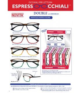 OCCHIALI DA LETTURA ESPRESSO OCCHIALI MOD. DOUBLE EXPO DA 24 PZ. ASSORTITI IN 4 COLORI