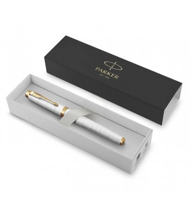 Penna PARKER STILO MOD.IM PREMIUM PEARL GT F con finiture in oro CONFEZIONATA IN ELEGANTE SCATOLA REGALO