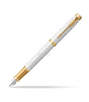 Penna PARKER STILO MOD.IM PREMIUM PEARL GT F con finiture in oro CONFEZIONATA IN ELEGANTE SCATOLA REGALO
