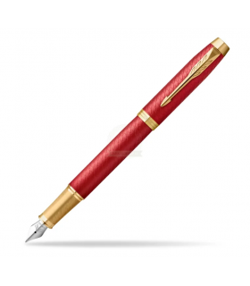 Penna PARKER stilo im premium red gt finitura in acciaio e oro con pennino CONFEZIONATA IN ELEGANTE SCATOLA REGALO