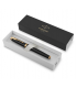 Penna PARKER stilo im premium black/fold gt in alluminio anodizzato con pennino CONFEZIONATA IN ELEGANTE SCATOLA REGALO