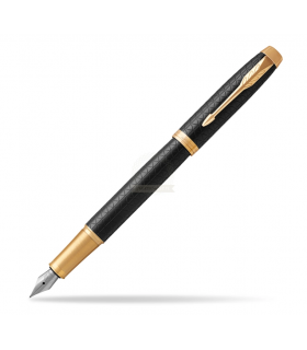 Penna PARKER stilo im premium black/fold gt in alluminio anodizzato con pennino CONFEZIONATA IN ELEGANTE SCATOLA REGALO