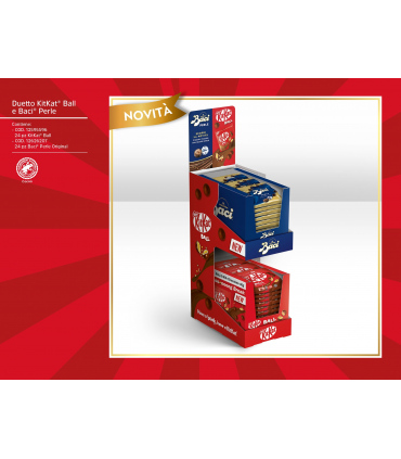 DUETTO KIT KAT BALL E BACI E PERLE ESPOSITORE DA BANCO ASSORTITO IN DUE GUSTI TOT 48PZ