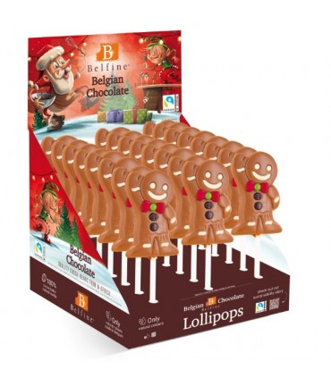 LECCA LECCA OMINO GINGER H 8X5 CM  CIOCCOLATO AL LATTE BELFINE DA 25g EXPO 24 PZ.