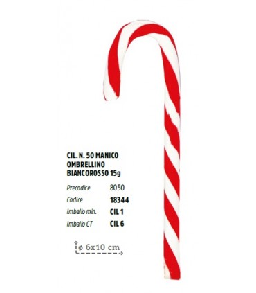 LECCA LECCA OMBRELLINO BIANCOROSSO H.10 CM GUSTO FRAGOLA 15g EXPO 50 PZ.