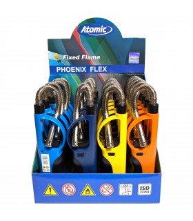 ACCENDIGAS ELETTRONICO ATOMIC BBQ mod.FLEX l.28CM CONF. DA 20 PZ. ASSORTITO CON 4 COLORI