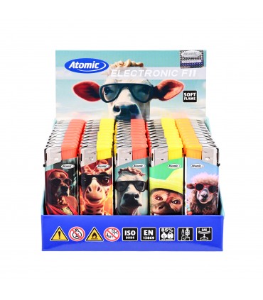 Accendino Elettronico ATOMIC FUNNY ANIMALS conf. 50 pz. ASSORTITO CON 5 FANTASIE