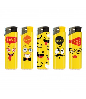 Accendino Elettronico Atomic  yellow world conf. 50 pz. assortito con 5 fantasie