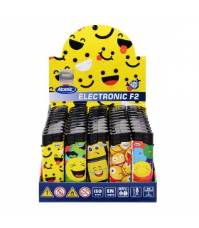 Accendino Elettronico Atomic Smiley conf. 50 pz. assortito con 5 fantasie