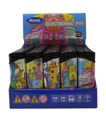 Accendino Elettronico ATOMIC PSYCHODELIC conf. 50 pz. ASSORTITO CON 5 FANTASIE