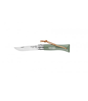 Coltello Chiudibile e Tascabile OPINEL con manico in Legno Colore SALVIA e Lama in acciaio inox da 7 cm.