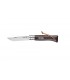 Coltello Chiudibile e Tascabile OPINEL con manico in Legno Colore NERO MARRONE e Lama in acciaio inox da 8 cm.