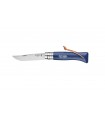 Coltello Chiudibile e Tascabile OPINEL con manico in Legno Colore BLU SCURO Lama in acciaio inox da 8 cm.