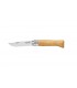 Coltello Chiudibile e Tascabile OPINEL con manico in Legno Colore ROVERE Lama in acciaio inox da 8,5 cm.