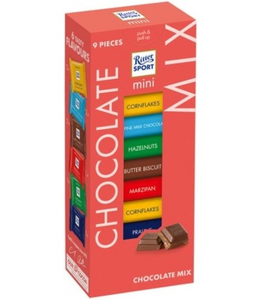 RITTER SPORT MINI TOWER COLOURFUL 9 MINI TAVOLETTE DA 16.67GR ASSORTITE IN 8 GUSTI