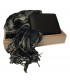 Parure Portafoglio + Pashmina Lancetti colore Nero confezionata in Scatola d Regalo in Legno