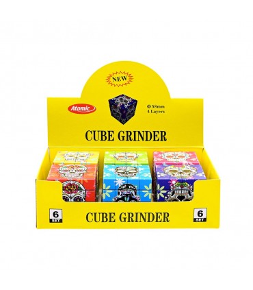 Atomic Metal Grinder Ø 58 mm in 4 parti Cube Skull COLORI ASSORTITI