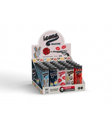 Accendino Elettronico enjoy freedom  icons conf. 50 pz. assortiti con 5 GRAFICHE.