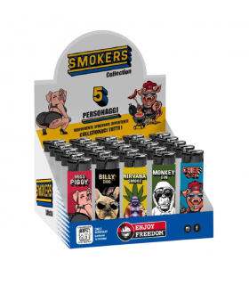 Accendino Elettronico enjoy freedom smokers  conf. 50 pz. assortiti con 5 GRAFICHE.