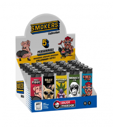 Accendino Elettronico enjoy freedom smokers  conf. 50 pz. assortiti con 5 GRAFICHE.