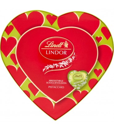 SCATOLA REGALO san valentino CUORE LINDOR LINDT pistacchio da 82g