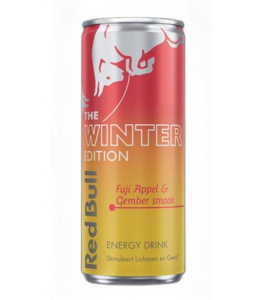 BEVANDA RED BULL ENERGY DRINK WINTER EDITION GUSTO MELA FUJI E ZENZERO LATTINA 250ml CONF. 12 pz.