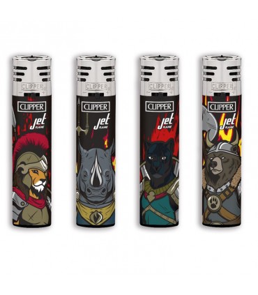 Accendino Clipper Large JET WARRIOR conf. 48 pz. assortiti con 4 grafiche