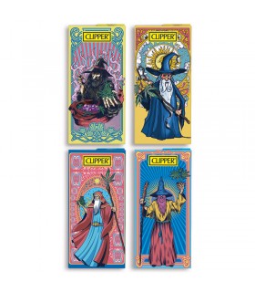 Cartina Clipper LUNGA PREMIUM HIGH WIZARDS+ FILTRI IN CARTA conf.12 libretti da 32 cartine + 32 filtri CON 4 GRAFICHE