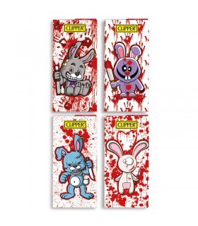 Cartina Clipper LUNGA KSS PREMIUM FUNNY BUNNIES + FILTRI IN CARTA conf. 12 libretti da 32 cartine + 32 filtri CON 4 GRAFICHE