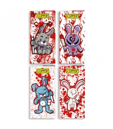 Cartina Clipper LUNGA KSS PREMIUM FUNNY BUNNIES + FILTRI IN CARTA conf. 12 libretti da 32 cartine + 32 filtri CON 4 GRAFICHE
