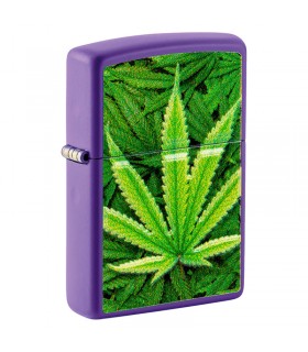 ZIPPO CANNABIS DESIGN CON PLACCA IN RILIEVO