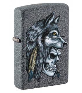 ZIPPO WOLF SKULL FEATHER