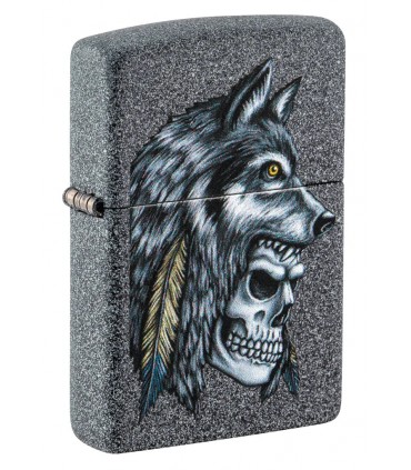 ZIPPO WOLF SKULL FEATHER