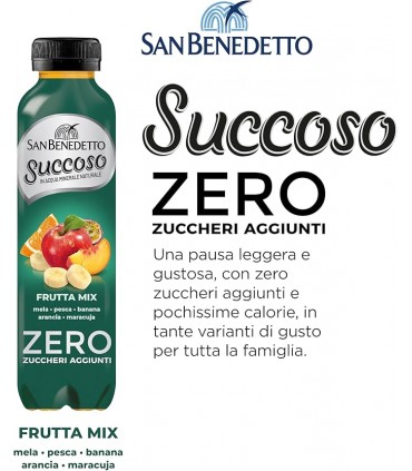 BEVANDA SUCCO DI FRUTTA SUCCOSO SAN BENEDETTO ZERO ZUCCHERI AGGIUNTI FRUTTI MIX  BOTTIGLIA IN PET DA 400ML CONF.DA 6PZ