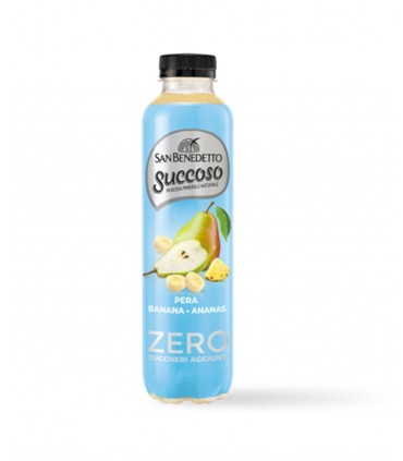 BEVANDA SUCCO DI FRUTTA SUCCOSO SAN BENEDETTO ZERO ZUCCHERI AGGIUNTI PERA BANANA E ANANAS BOTTIGLIA IN PET DA 400ML CONF.DA 6PZ