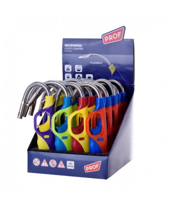 ACCENDIGAS ELETTRONICO PROF BICOLOR mod.FLEX H.25CM CONF. DA 20 PZ. ASSORTITO CON 4 COLORI