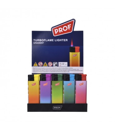 Accendino ELETTRONICO Prof TurboFlamy  GRADIENT color  conf. 50 pz. ASSORTITO CON 5 COLORI