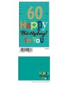 BIGLIETTO BUON COMPLEANNO 60 anni MARPIMAR CON FOIL ORO CONF. 6 PZ.