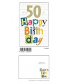 BIGLIETTO BUON COMPLEANNO 50 anni MARPIMAR CON FOIL ORO CONF. 6 PZ.