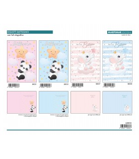 Biglietto Marpimar BATTESIMO con foil olografico conf. 12 PZ. ASSORTITI