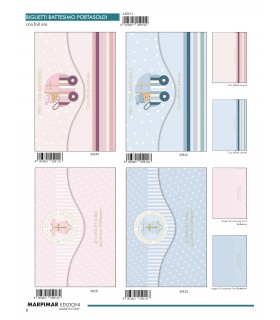 Biglietto Marpimar BATTESIMO portasoldi con foil oro conf. 12 PZ. ASSORTITI