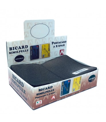 Custodia BICARD in SEMIPELLE colorato 2 Scomparti conf. 40 pz. colori assortiti