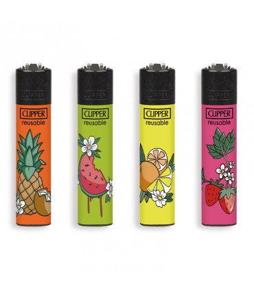 Accendino Clipper Micro BLOSSOMED FRUT conf. da 48 pz. assortito con 4 GRAFICHE