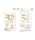 Biglietto CROMO ANNIVERSARIO 50 ANNI CON RILIEVO E INTERNO A COLORI CONF. 12 PZ. ASSORTITI