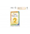 Biglietto CROMO COMPLEANNO 2 ANNI CON RILIEVO E INTERNO A COLORI CONF. 6 PZ.
