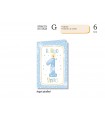 Biglietto CROMO COMPLEANNO LUI 1 ANNO CON GLITTER E INTERNO A COLORI CONF. 6 PZ.